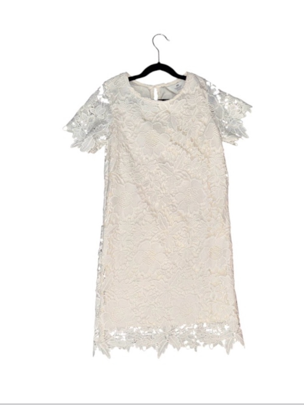 H&M Ivory Lace Shift Dress Size 9-10